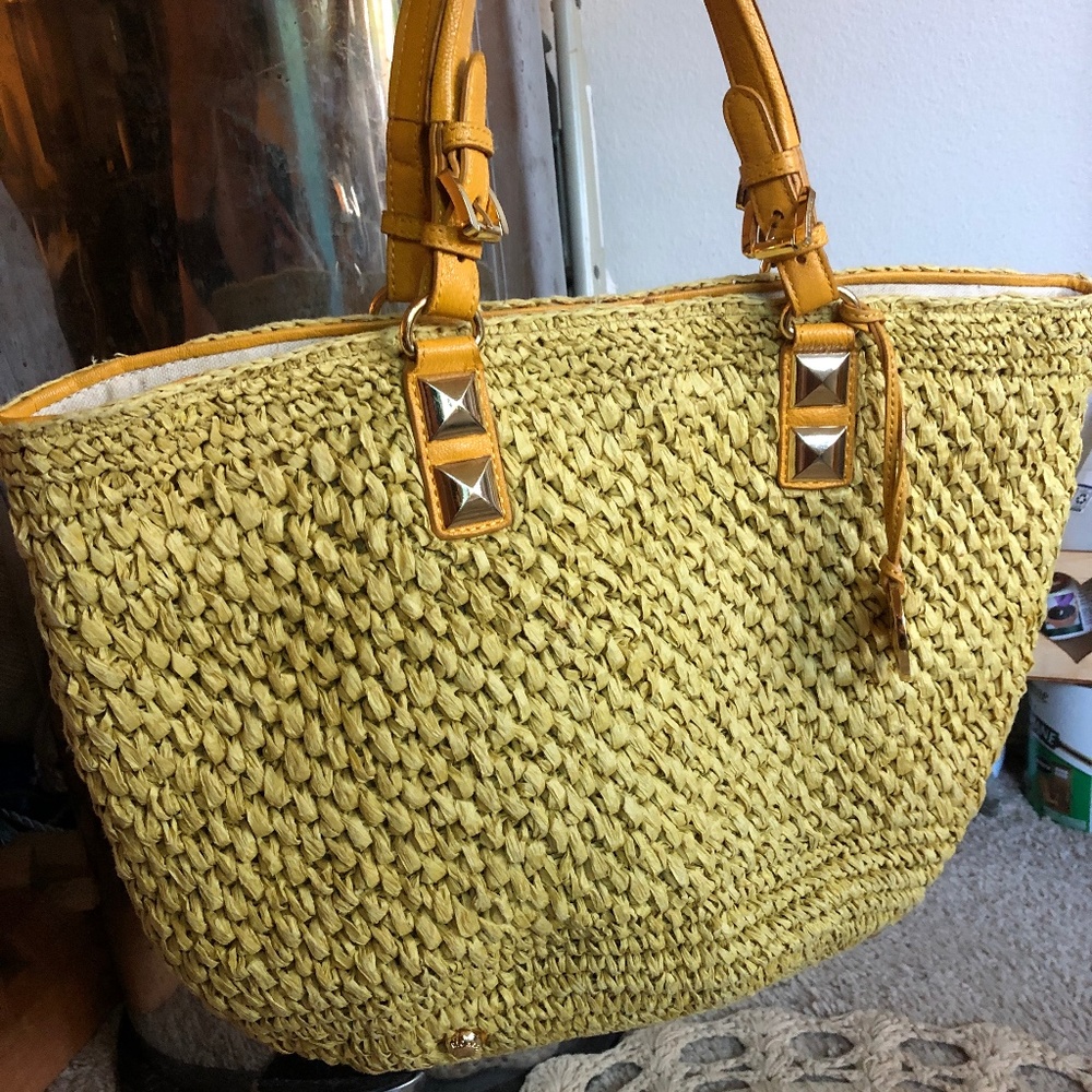 ** Michael Kors ** Yellow Woven Santorini Tote